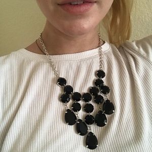 Black Dangle Statement Necklace